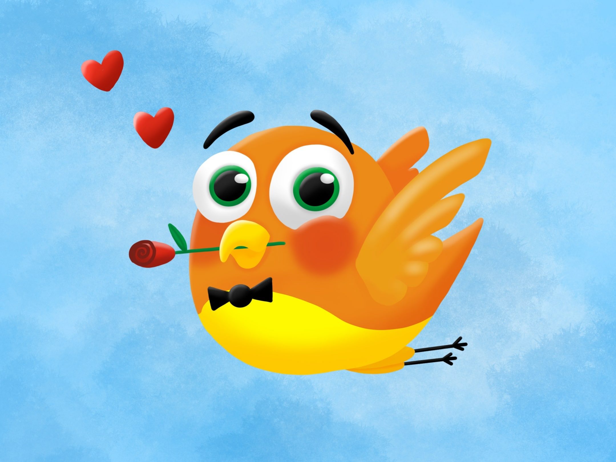 Drawing a Bird in Love Illustration - Digital Art Academy