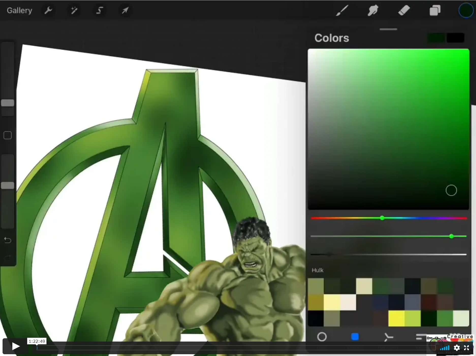 How to Draw a digital illustration of Hulk from Avengers movies