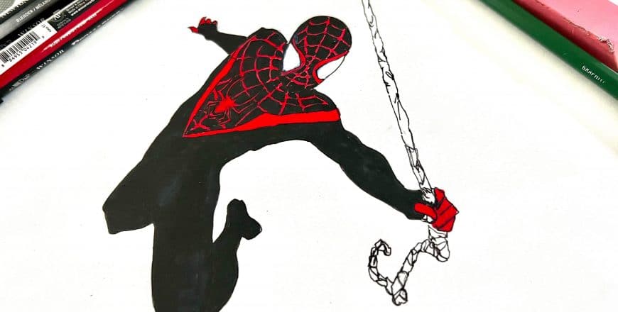 drawing on paper spiderman tutorial (2)