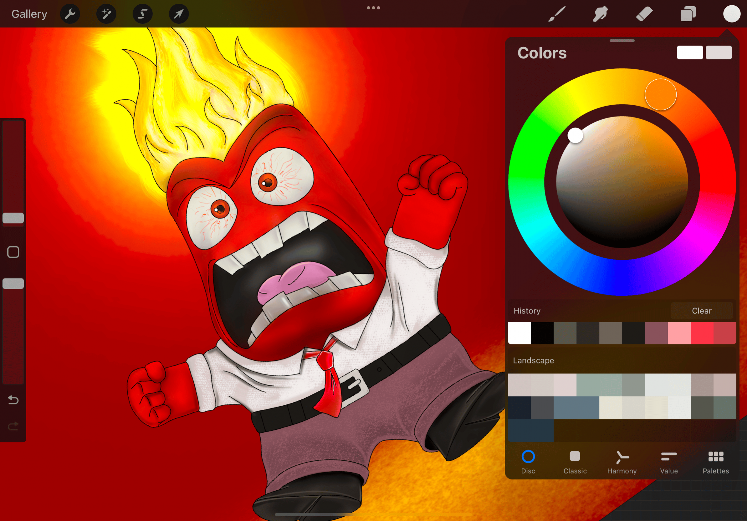 Digital drawing of Inside-Out Anger Emotion